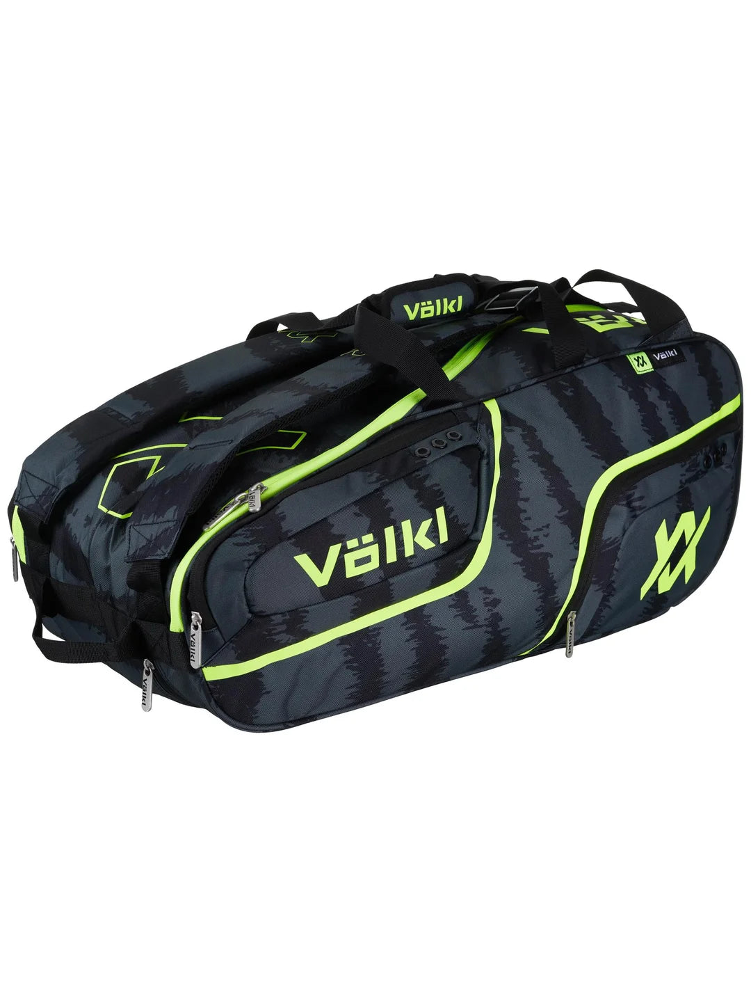 Bolso Zebra Mega Negro/ Amarillo Neón 9-12 Raquetas