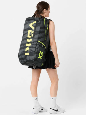 Bolso Zebra Mega Negro/ Amarillo Neón 9-12 Raquetas
