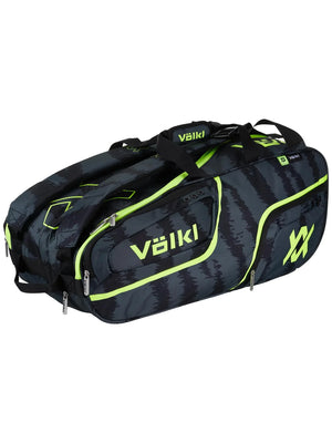 Bolso Zebra Mega Negro/ Amarillo Neón 9-12 Raquetas